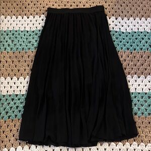 See You Monday Black A-Line Pleated Sheer Lined Skirt Womans sz Large